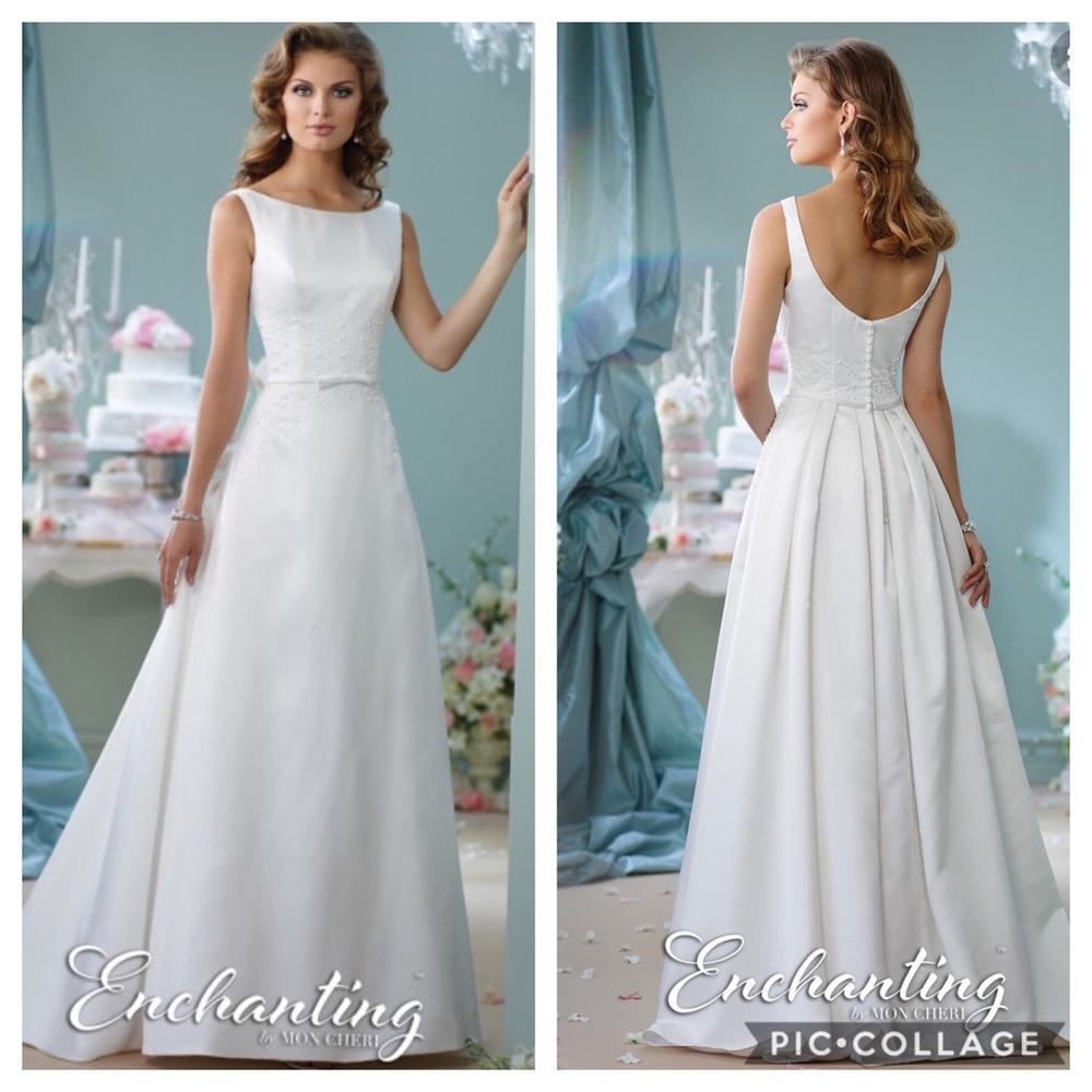 Enchanting by Mon Cheri white long Gown